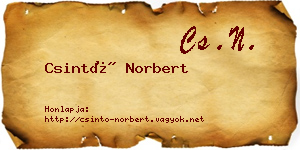 Csintó Norbert névjegykártya