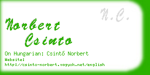 norbert csinto business card
